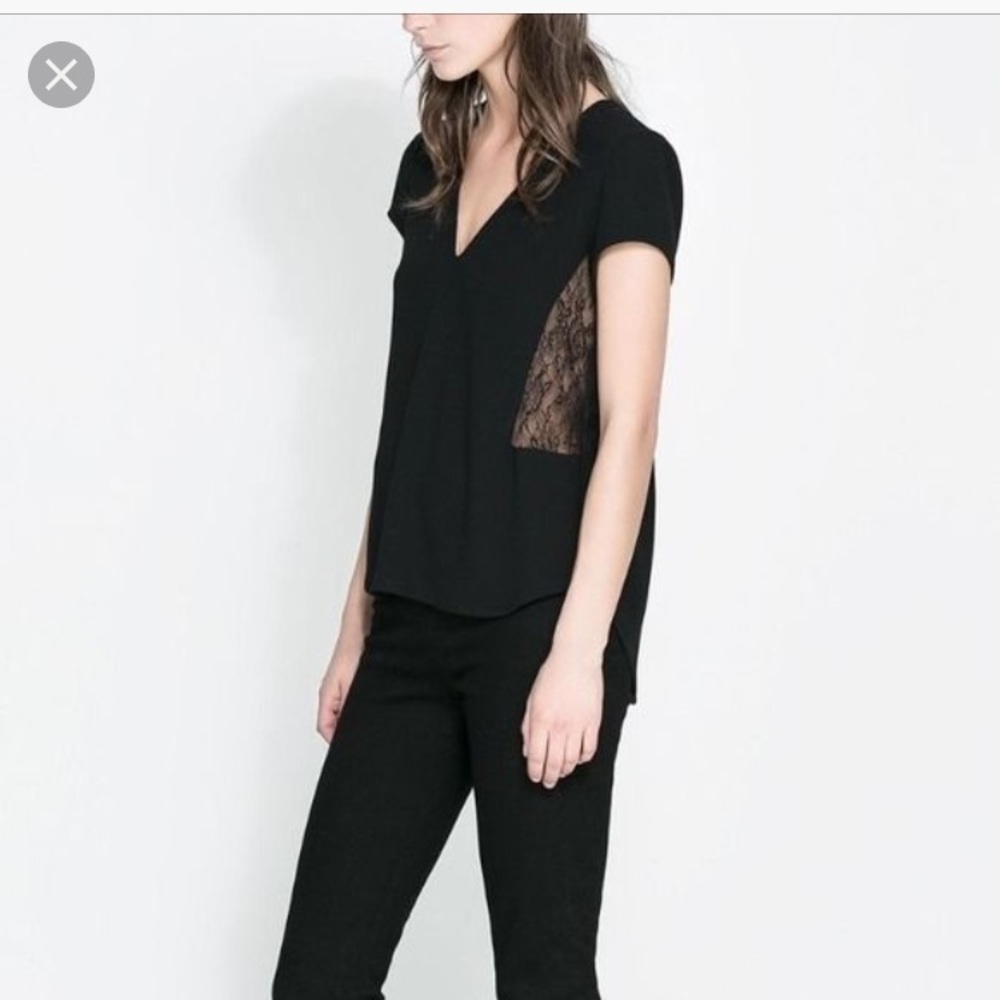 Zara Black Lace Blouse